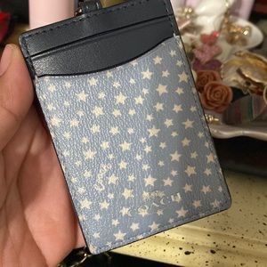Coach Lanyard Ditsy Star Print ID Badge Holder